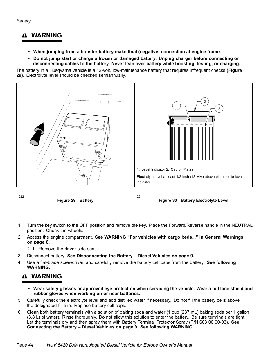 Figure 30), Warning | Husqvarna HUV 5420 DXR User Manual | Page 46 / 56