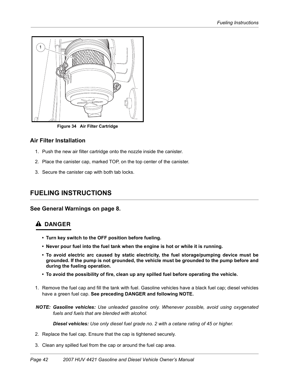 Fueling instructions | Husqvarna HUV4421G User Manual | Page 44 / 60