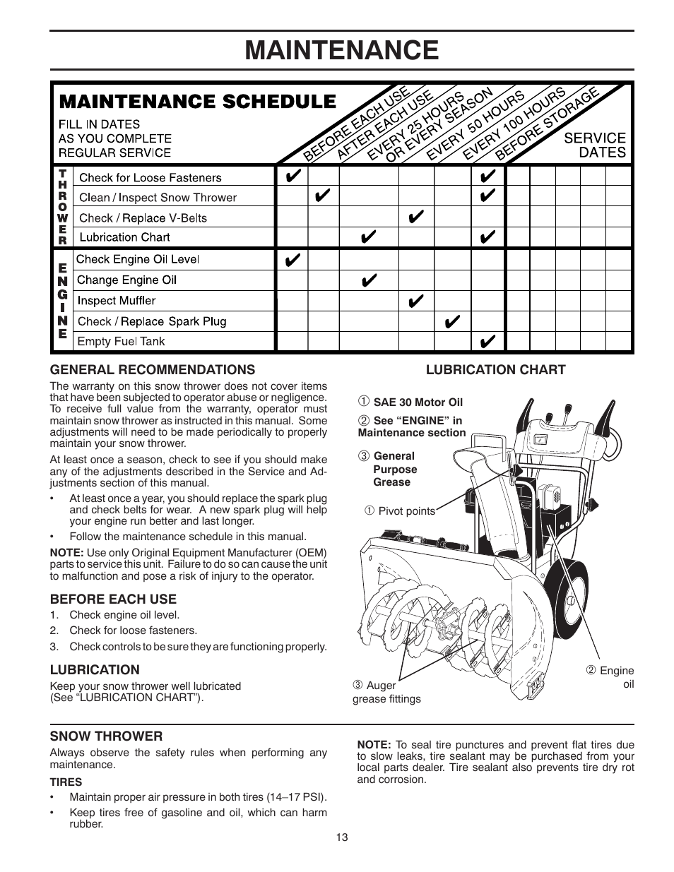 Maintenance | Husqvarna 11527SB User Manual | Page 13 / 24