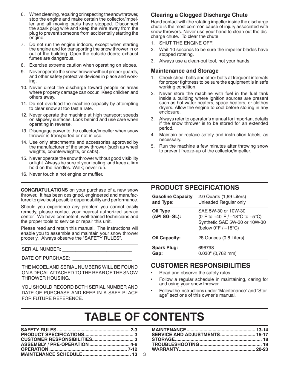 Husqvarna 11527SB User Manual | Page 3 / 24