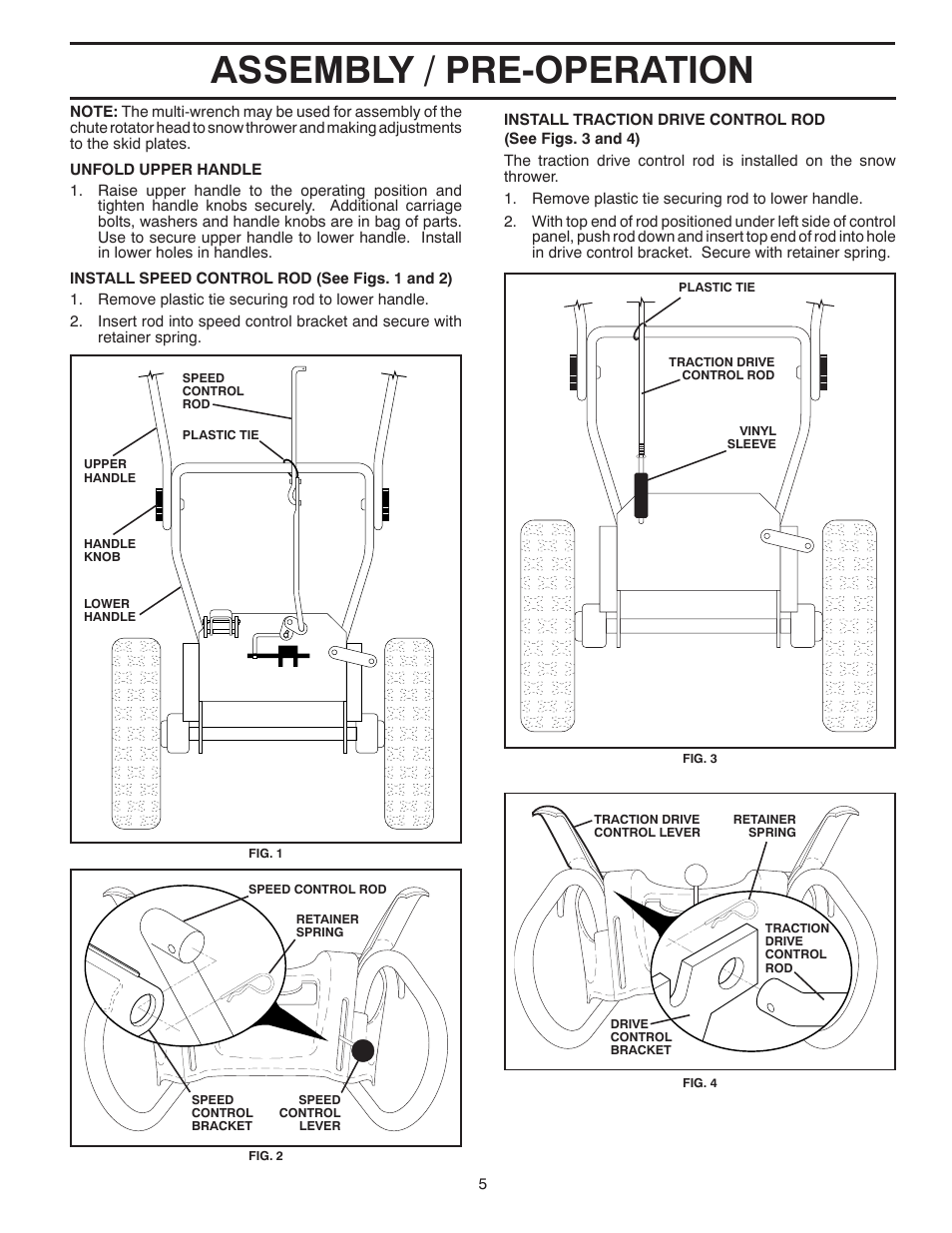 Assembly / pre-operation | Husqvarna 11527SB User Manual | Page 5 / 24