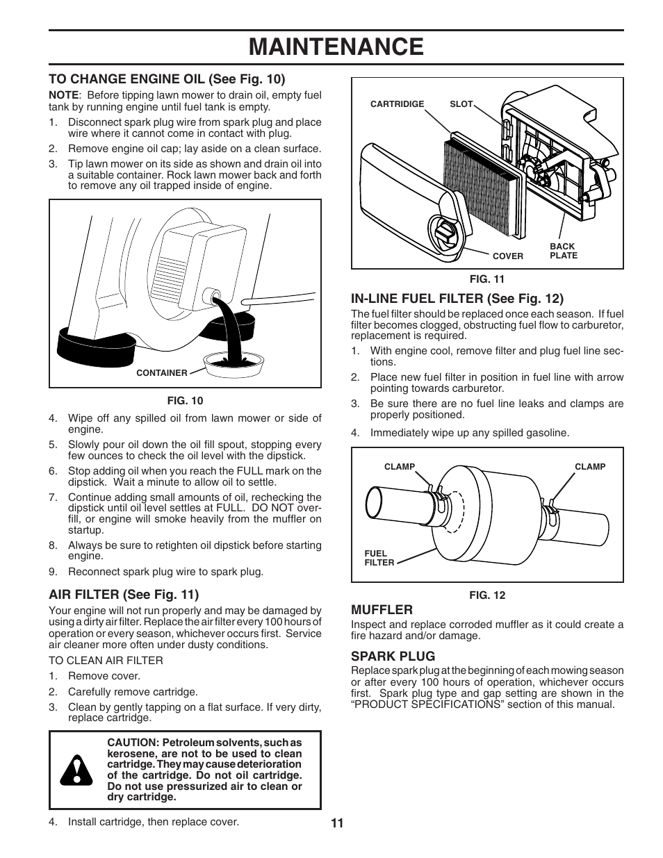 Maintenance | Husqvarna 6021P User Manual | Page 11 / 16