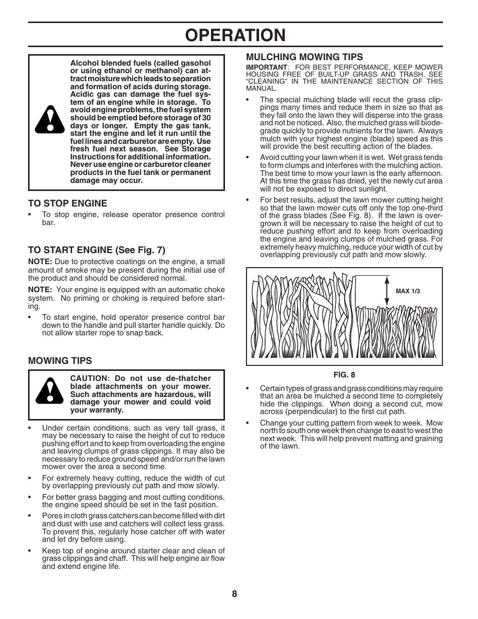 Operation | Husqvarna 6021P User Manual | Page 8 / 16