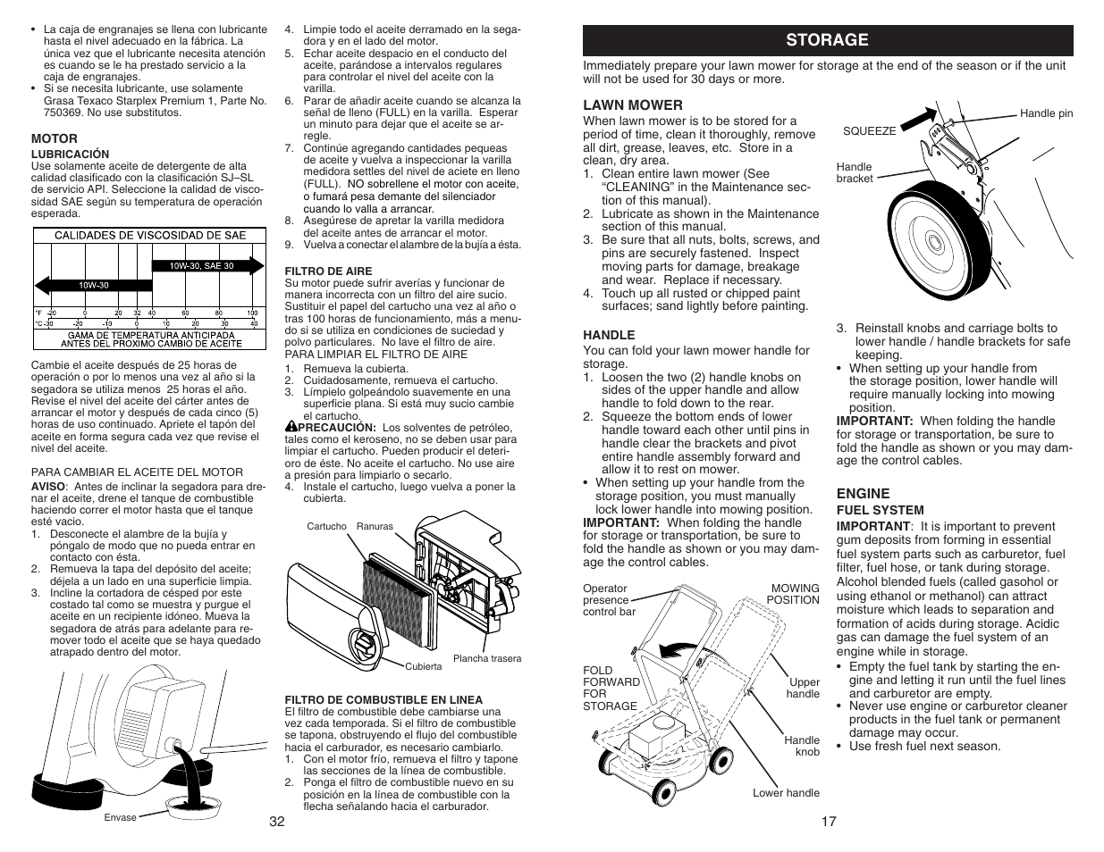 Storage | Husqvarna 917.37723 User Manual | Page 17 / 24