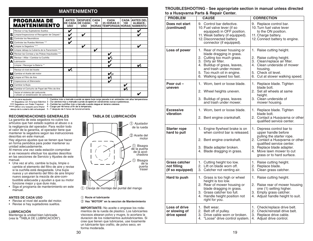 Mantenimento | Husqvarna 917.37723 User Manual | Page 19 / 24