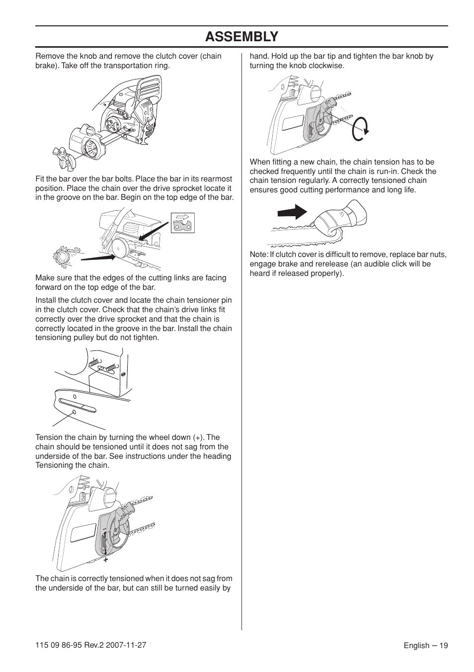 Assembly | Husqvarna 350 epa I User Manual | Page 19 / 48