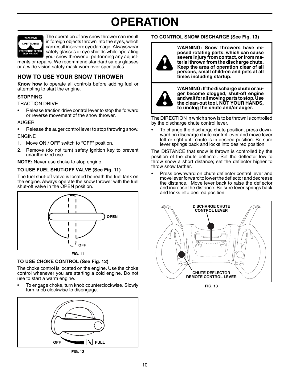 Operation | Husqvarna 10530SBEB User Manual | Page 10 / 32