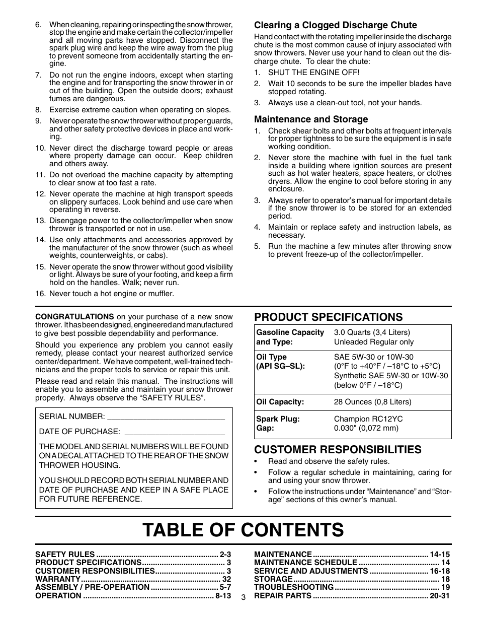 Husqvarna 10530SBEB User Manual | Page 3 / 32