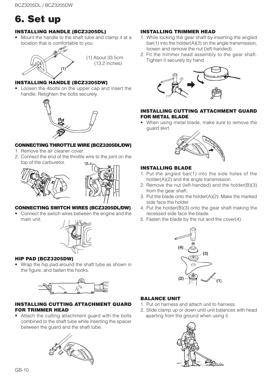 Set up | Husqvarna BCZ3205DL User Manual | Page 10 / 18