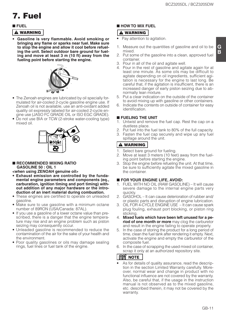 Fuel | Husqvarna BCZ3205DL User Manual | Page 11 / 18