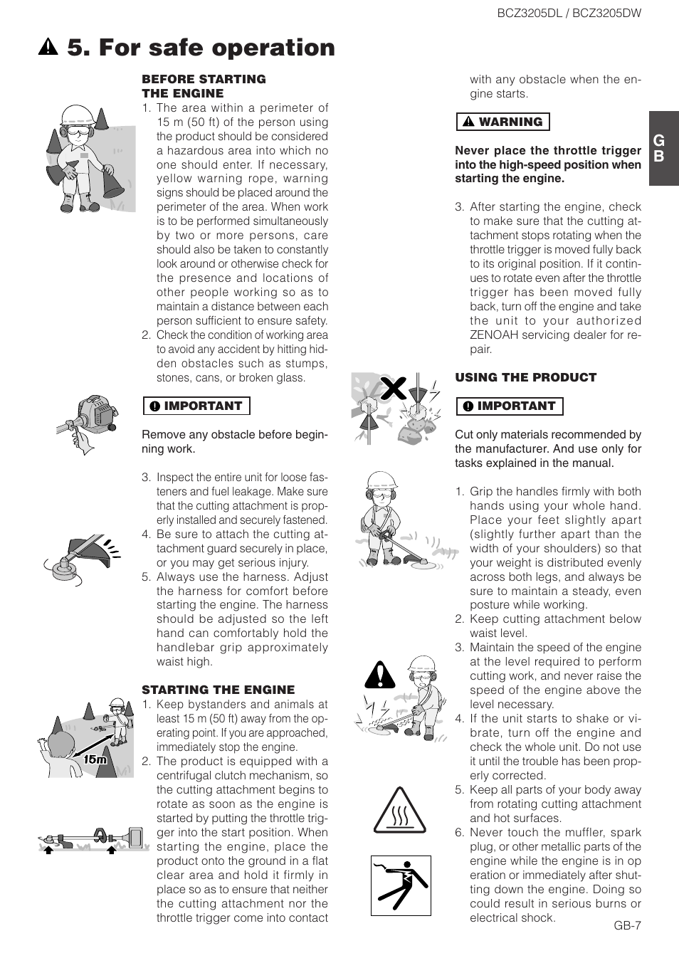 For safe operation | Husqvarna BCZ3205DL User Manual | Page 7 / 18