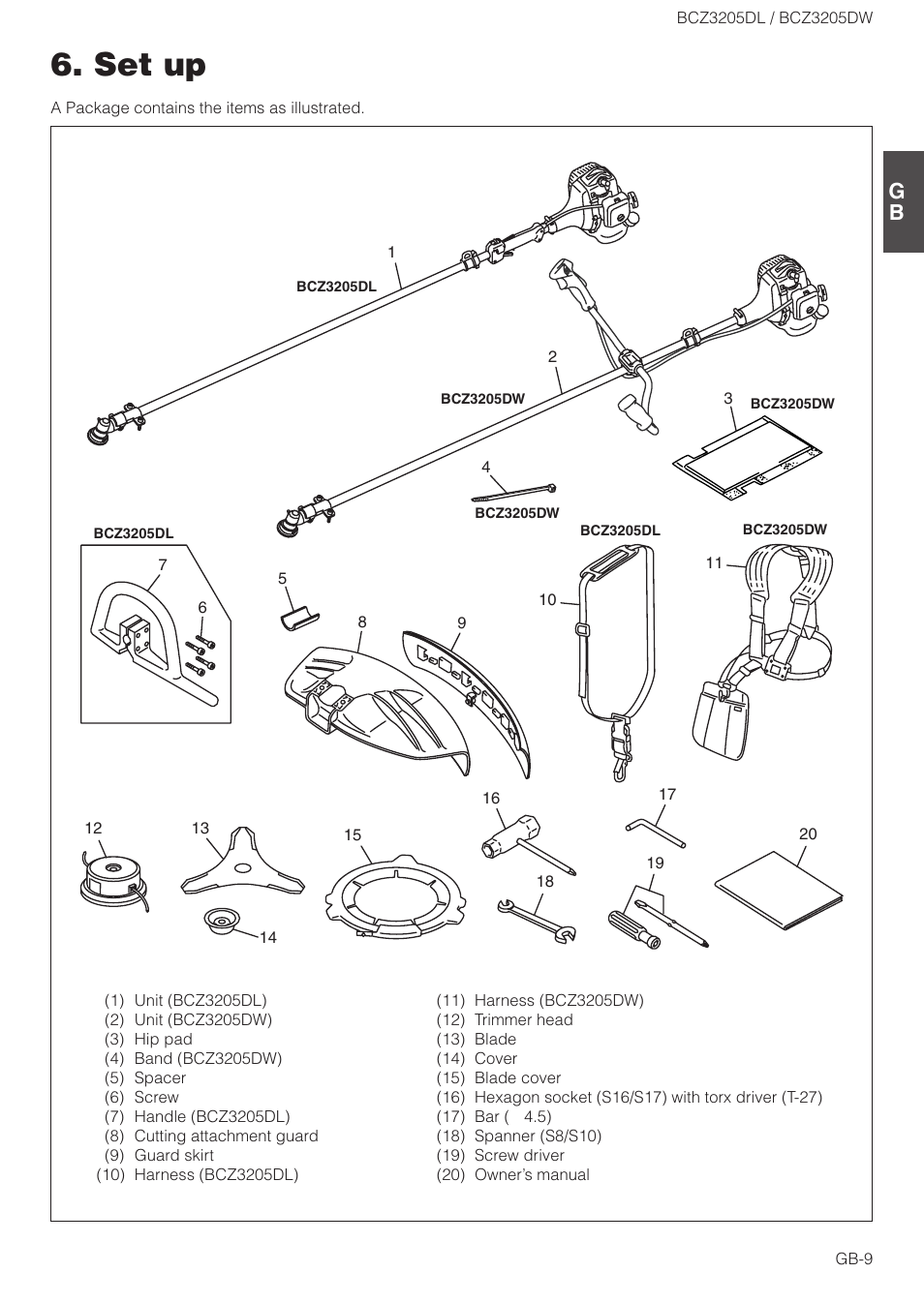 Set up | Husqvarna BCZ3205DL User Manual | Page 9 / 18
