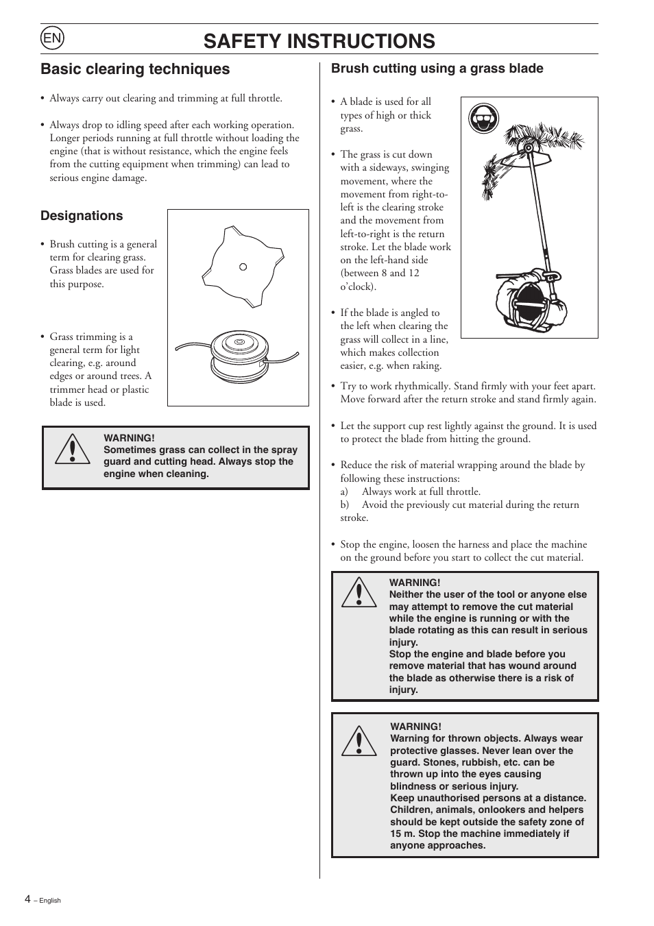 Safety instructions | Husqvarna 223L User Manual | Page 4 / 20