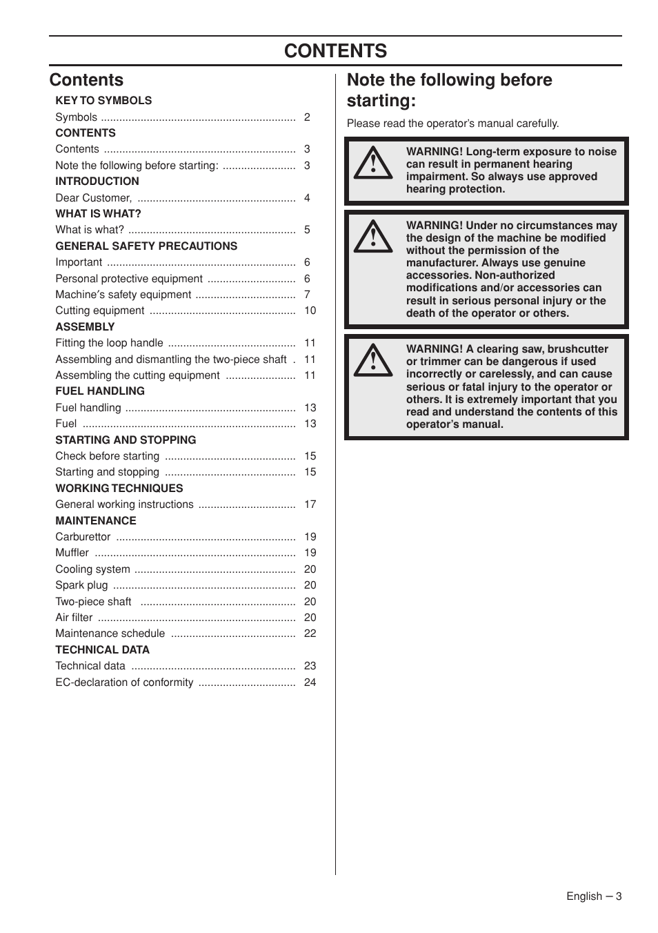 Husqvarna 1153286-26 User Manual | Page 3 / 36