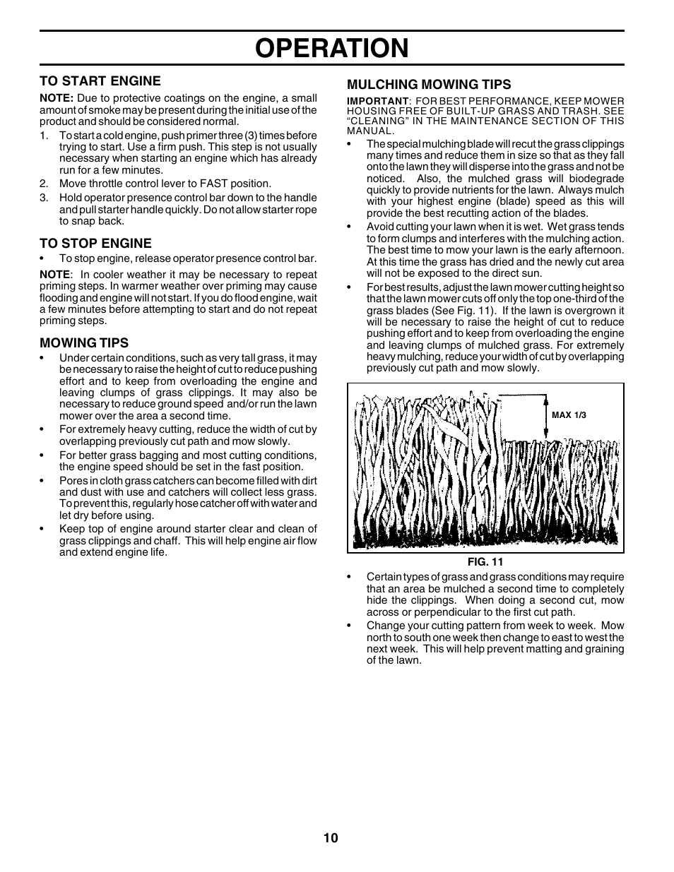 Operation | Husqvarna 6522CH User Manual | Page 10 / 20