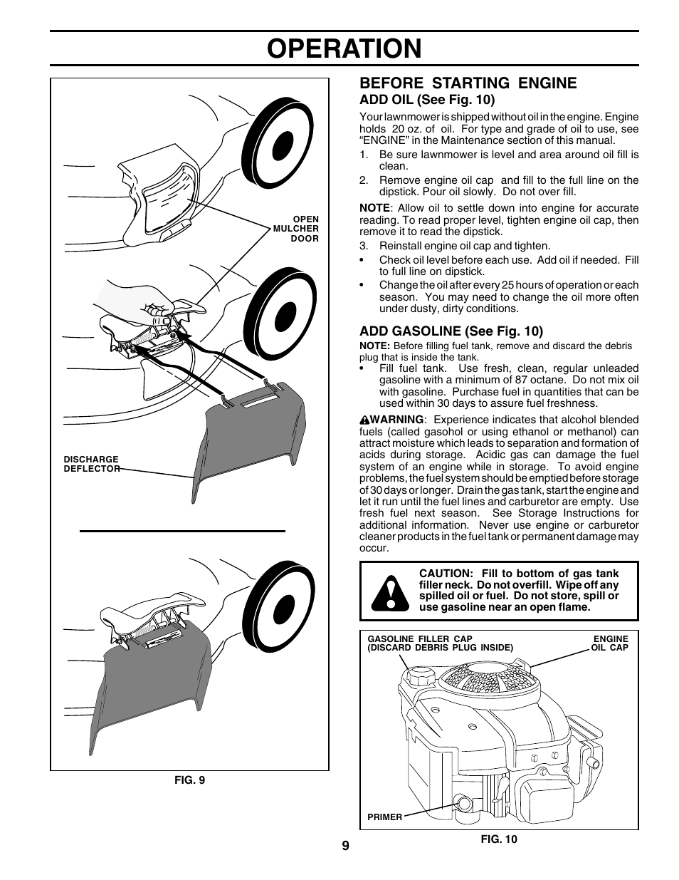 Operation, Before starting engine | Husqvarna 6522CH User Manual | Page 9 / 20