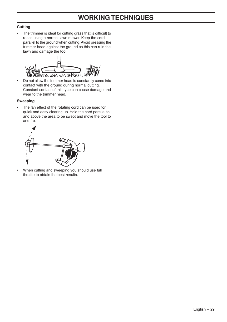 Working techniques | Husqvarna 235R User Manual | Page 29 / 52