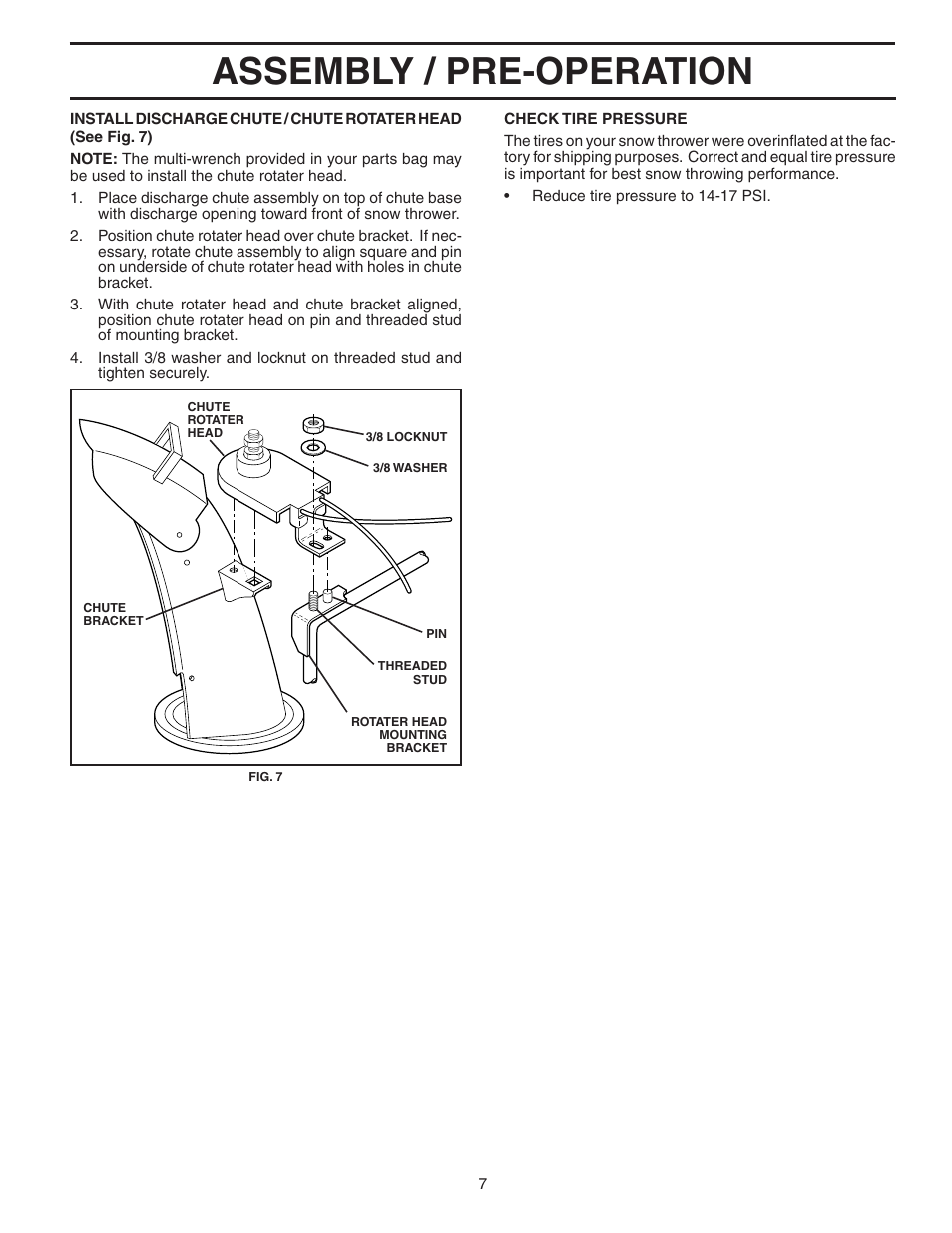 Assembly / pre-operation | Husqvarna 8527 STE User Manual | Page 7 / 32