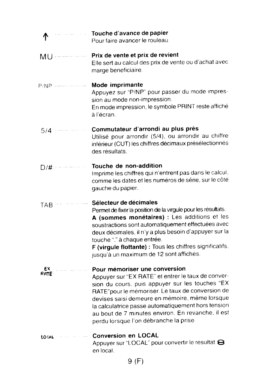 9(f) | CITIZEN CX-77BIII User Manual | Page 10 / 61