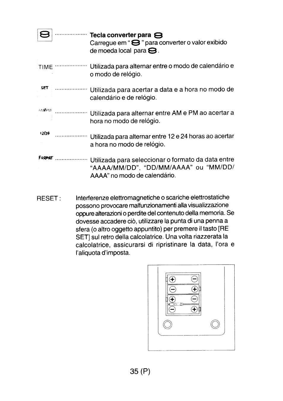 35 (p), Fo««ir | CITIZEN CX-77BIII User Manual | Page 36 / 61