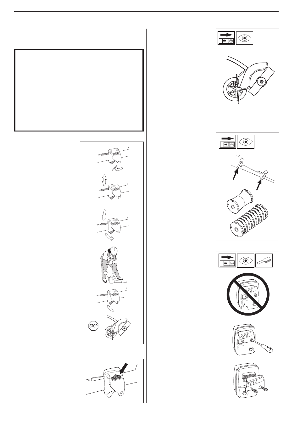 Safety instructions, Cutting attachment guard, Muffler | Vibration damping system, Throttle trigger lock, Stop switch | Husqvarna 225E User Manual | Page 6 / 24