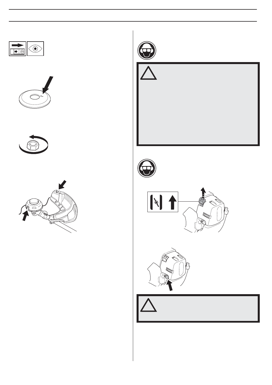 Check before starting, Starting and stopping, Starting | Husqvarna 335LX User Manual | Page 14 / 36