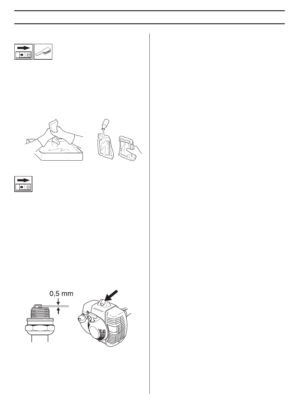 Oiling the air filter, Spark plug, Maintenance | Husqvarna 335LX User Manual | Page 21 / 36