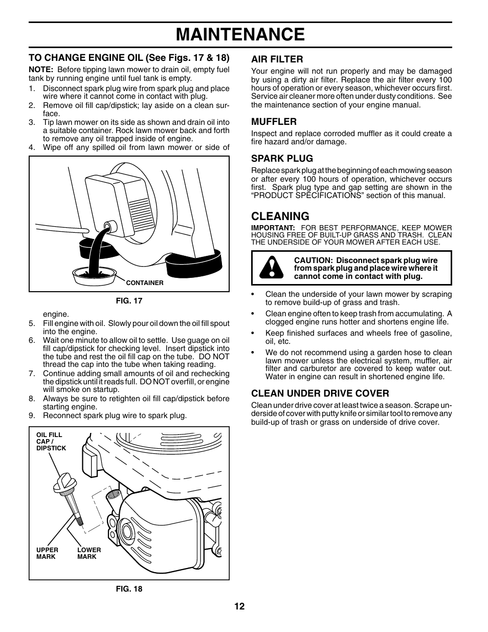 Maintenance, Cleaning | Husqvarna 5521BBC User Manual | Page 12 / 16