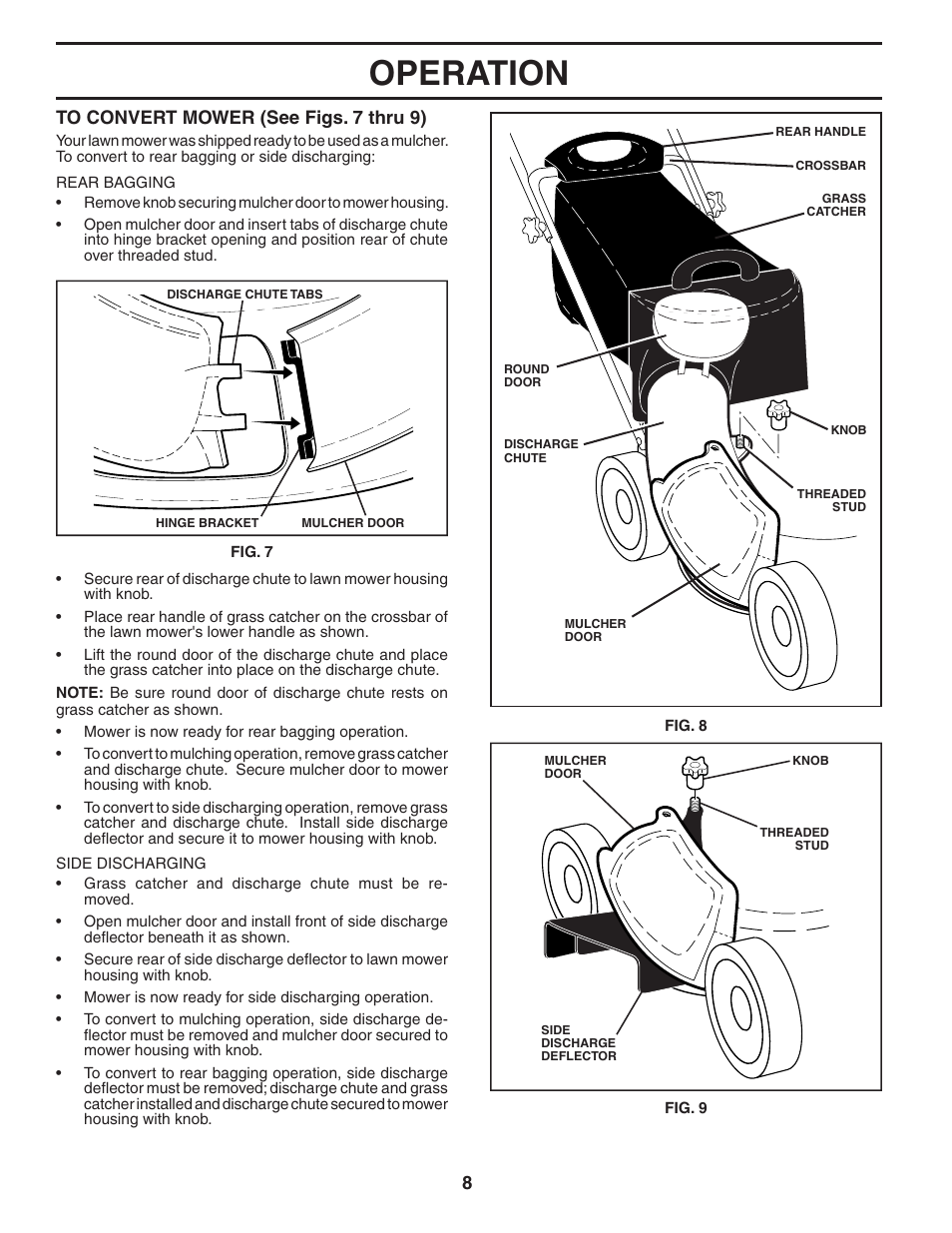 Operation | Husqvarna 65RSW21HV User Manual | Page 8 / 24