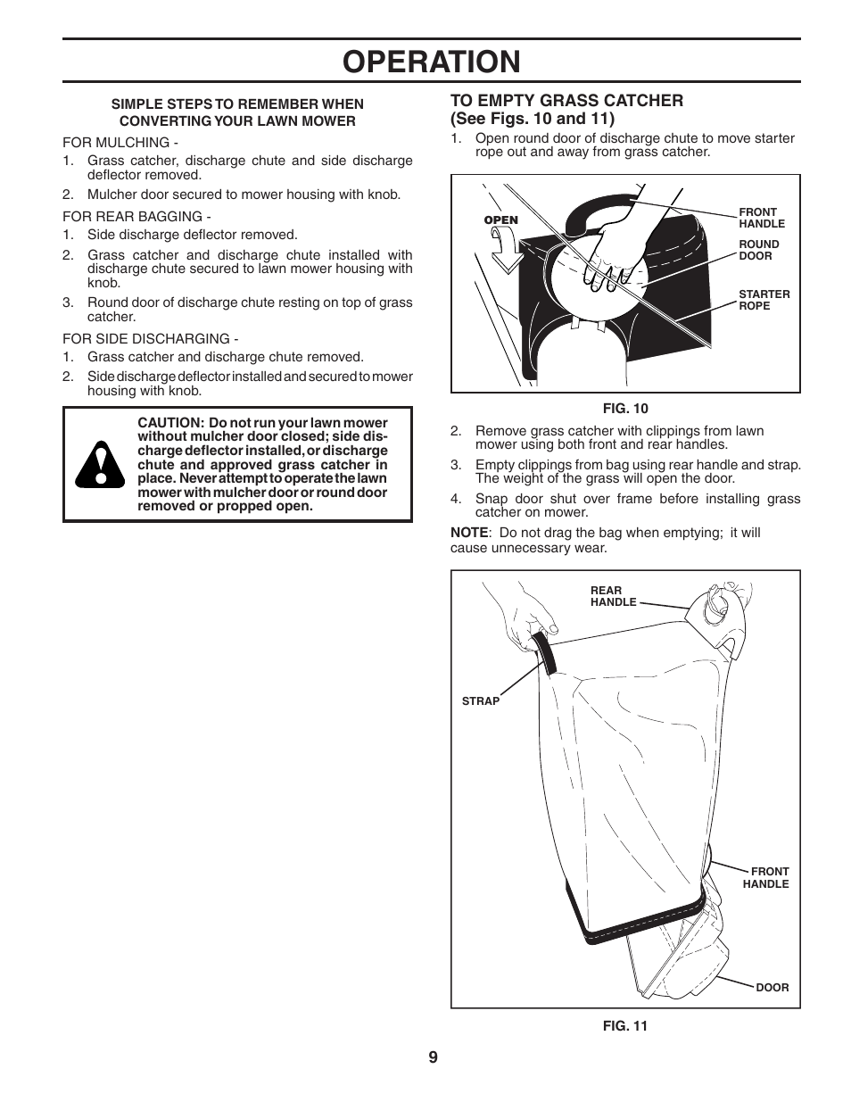 Operation | Husqvarna 65RSW21HV User Manual | Page 9 / 24