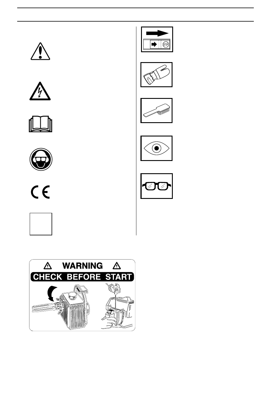 Key to symbols, Symbols | Husqvarna 250PS User Manual | Page 2 / 28