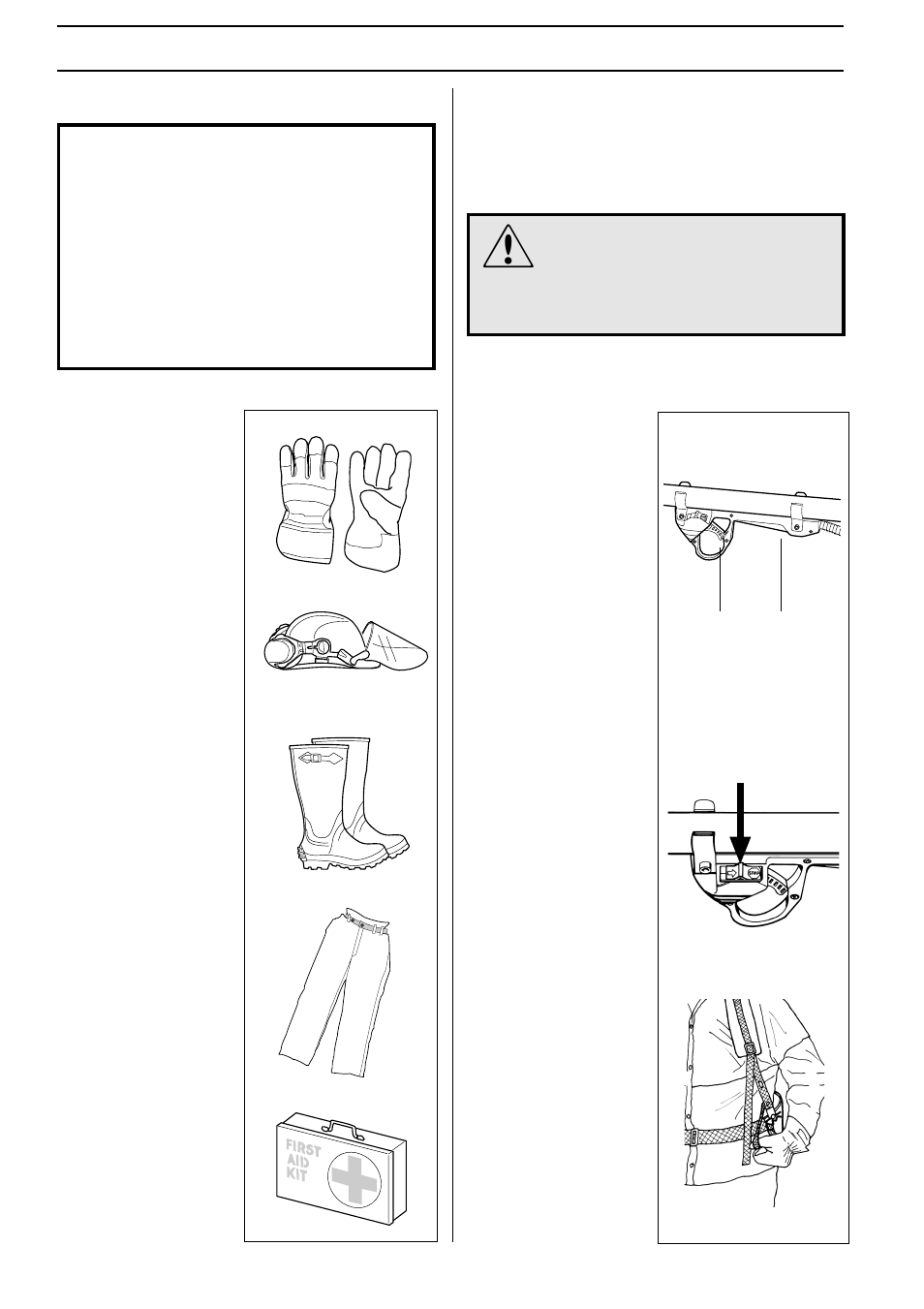 Safety instructions, The machine's safety equipment, Personal protective equipment | Husqvarna 250PS User Manual | Page 4 / 28