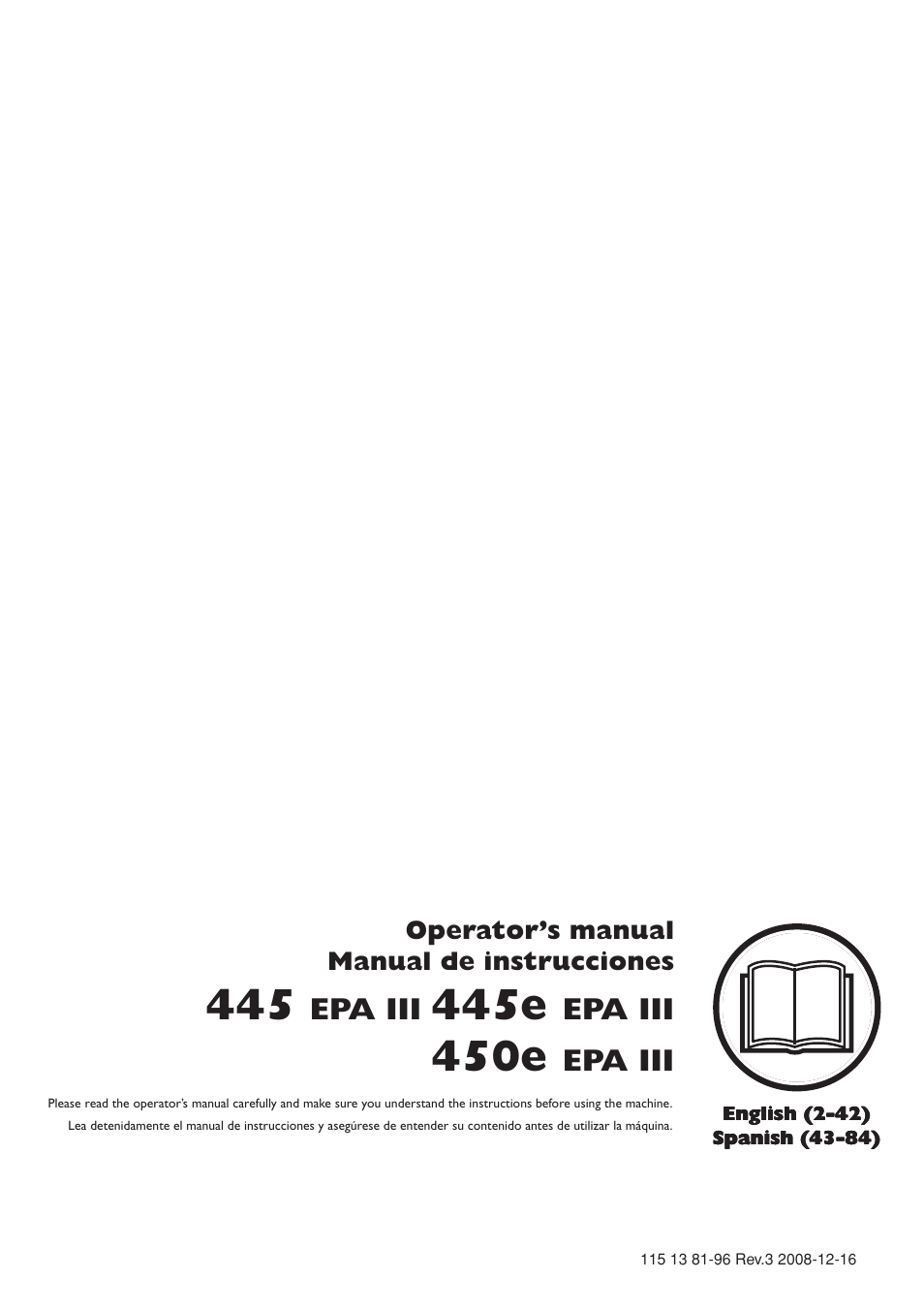 Husqvarna 445e EPA III User Manual | 88 pages