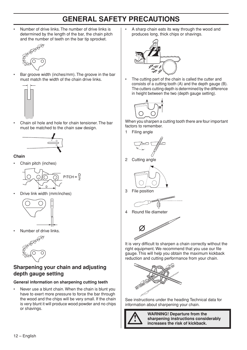 General safety precautions | Husqvarna 445e TrioBrake User Manual | Page 12 / 44