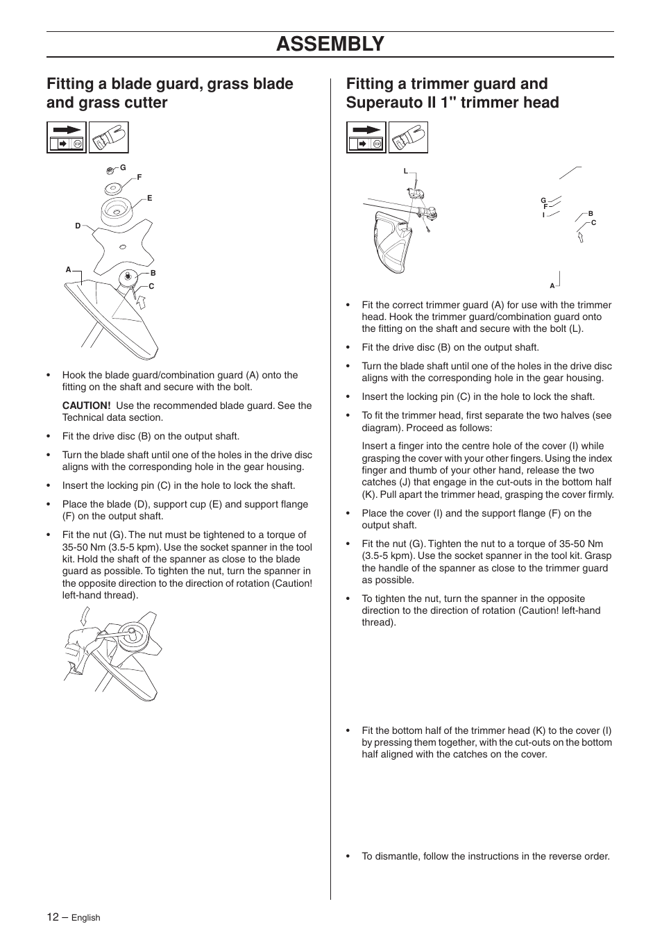 Assembly | Husqvarna 223R User Manual | Page 12 / 32