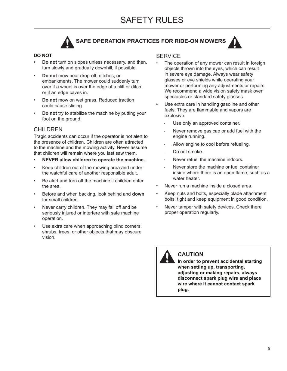 Children, Service, Safety rules | Husqvarna 965 610901 User Manual | Page 5 / 24