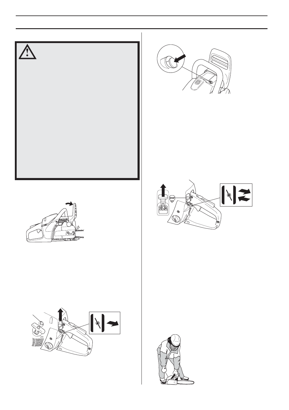 Arranque y parada, Motor frío, Motor caliente | Husqvarna 455e Rancher User Manual | Page 110 / 140