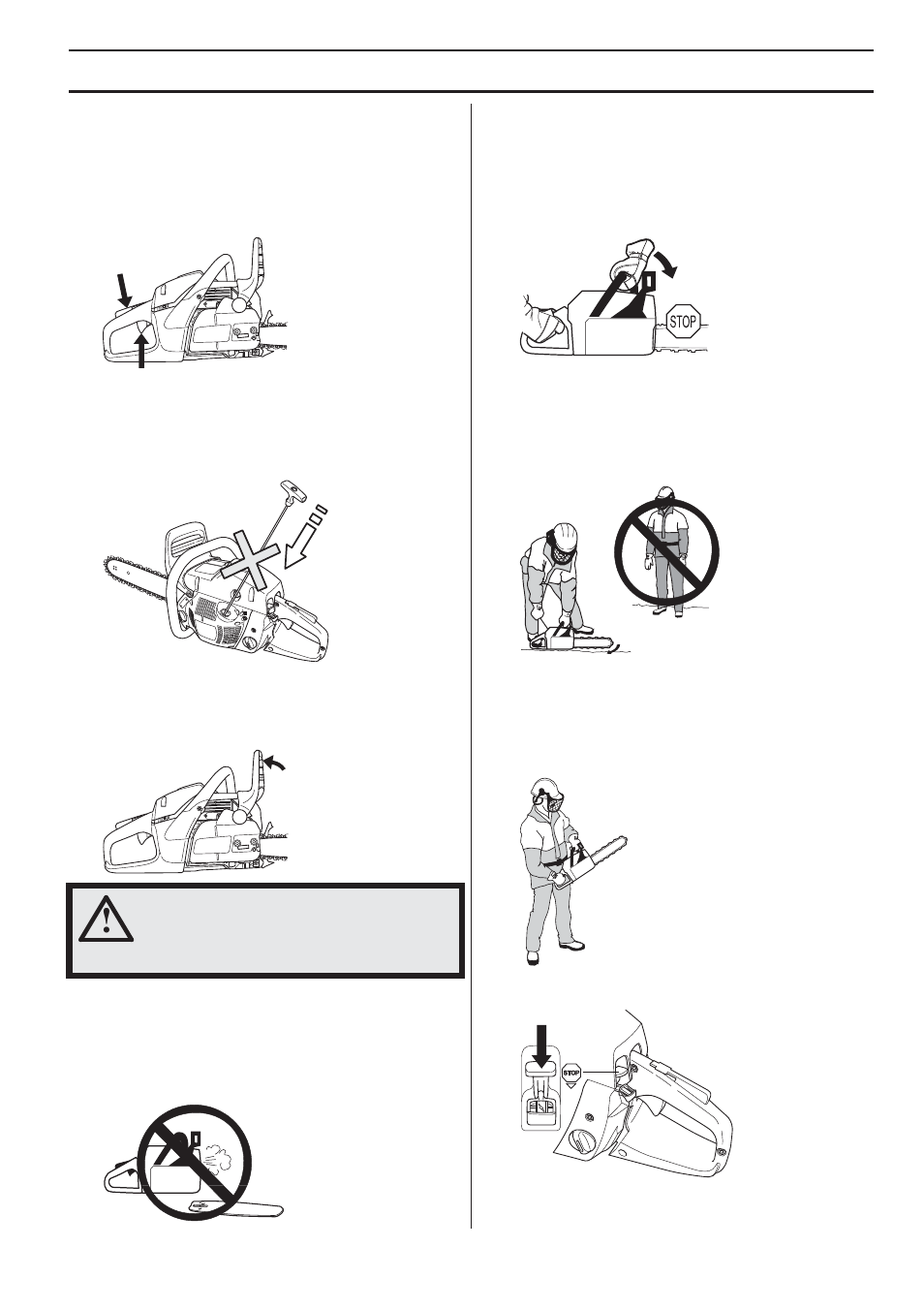Parada, Arranque y parada | Husqvarna 455e Rancher User Manual | Page 111 / 140