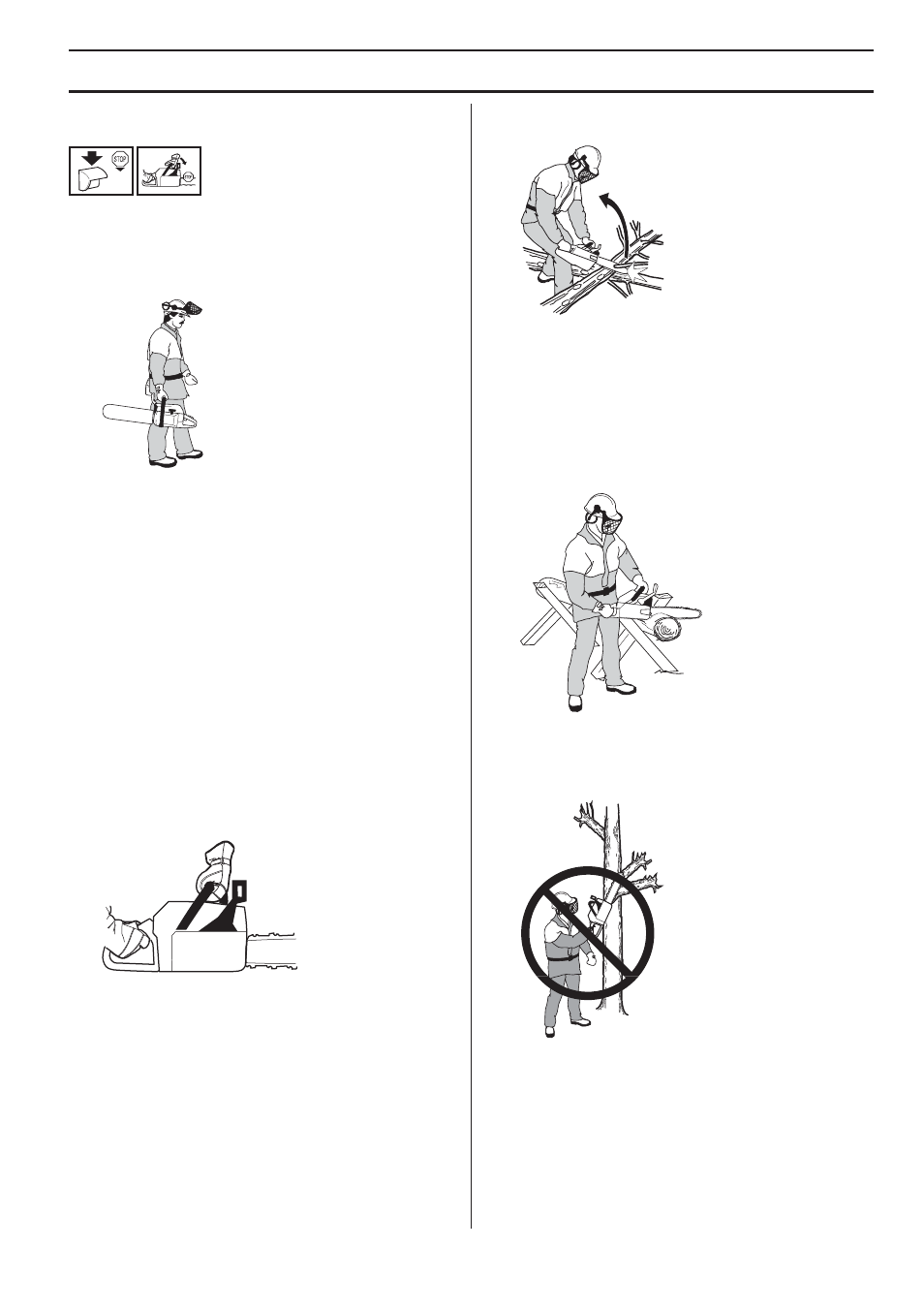 Reglas básicas, Tecnica de trabajo | Husqvarna 455e Rancher User Manual | Page 113 / 140