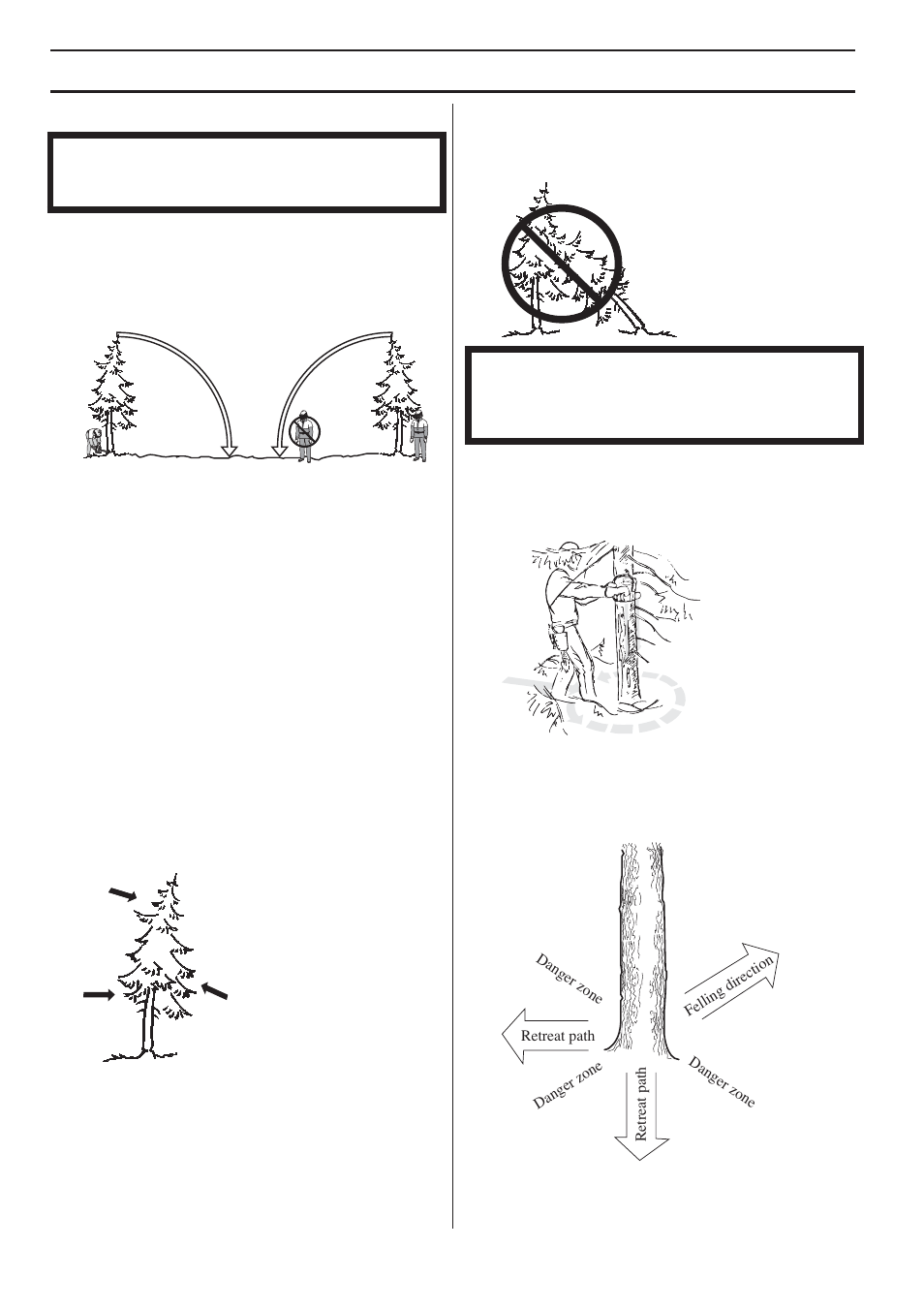Tree felling technique, Working techniques | Husqvarna 455e Rancher User Manual | Page 28 / 140