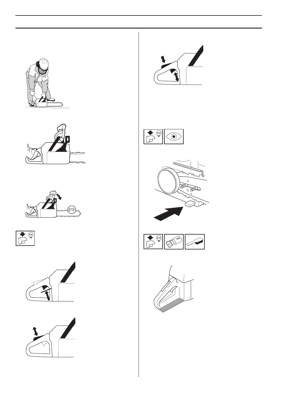 Throttle lockout, Chain catcher, Right hand guard | Maintenance | Husqvarna 455e Rancher User Manual | Page 34 / 140