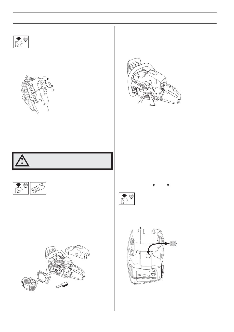 Adjustment of the oil pump, Cooling system, Air injection” centrifugal cleaning | Winter use, Temperature 0°c (32°f) or colder, Maintenance | Husqvarna 455e Rancher User Manual | Page 38 / 140