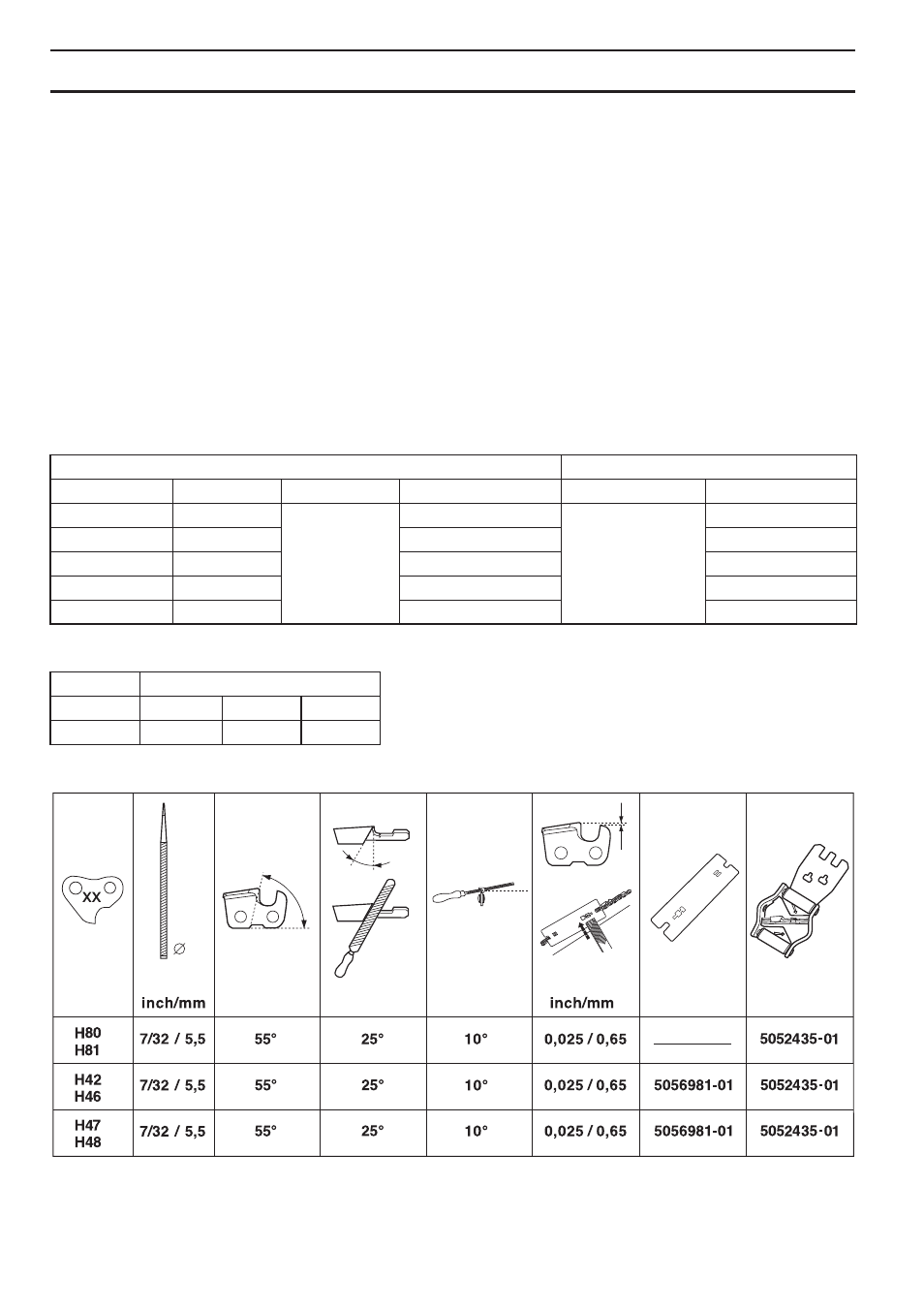 Saw chain filing and file gauges, Technical data | Husqvarna 455e Rancher User Manual | Page 42 / 140