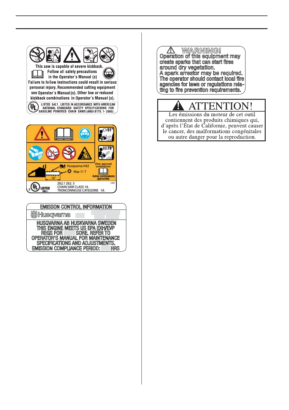 Explication des symboles | Husqvarna 455e Rancher User Manual | Page 46 / 140
