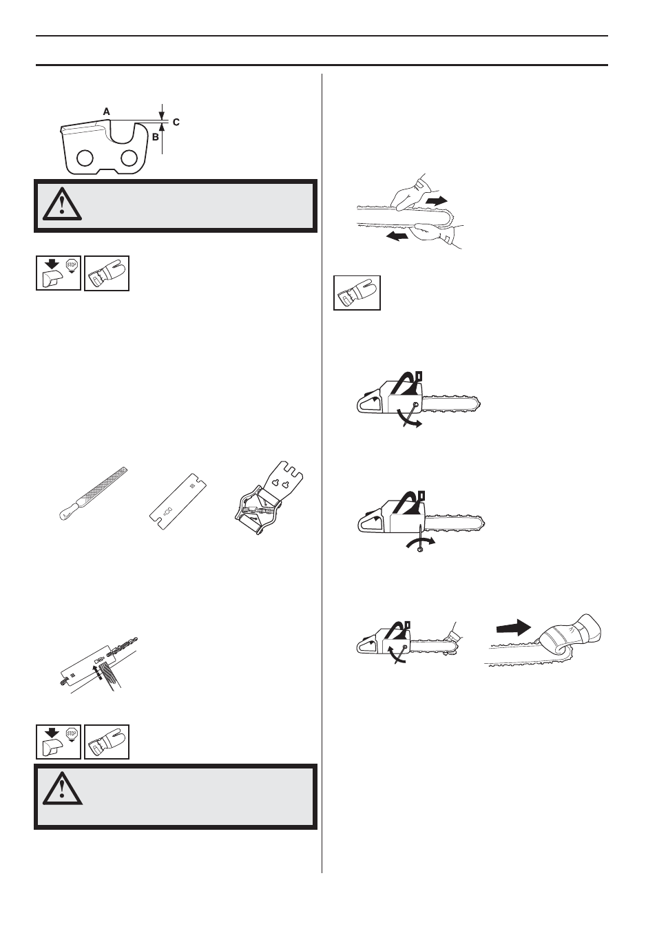 Tension de la chaîne, Instructions générales de sécurité | Husqvarna 455e Rancher User Manual | Page 58 / 140