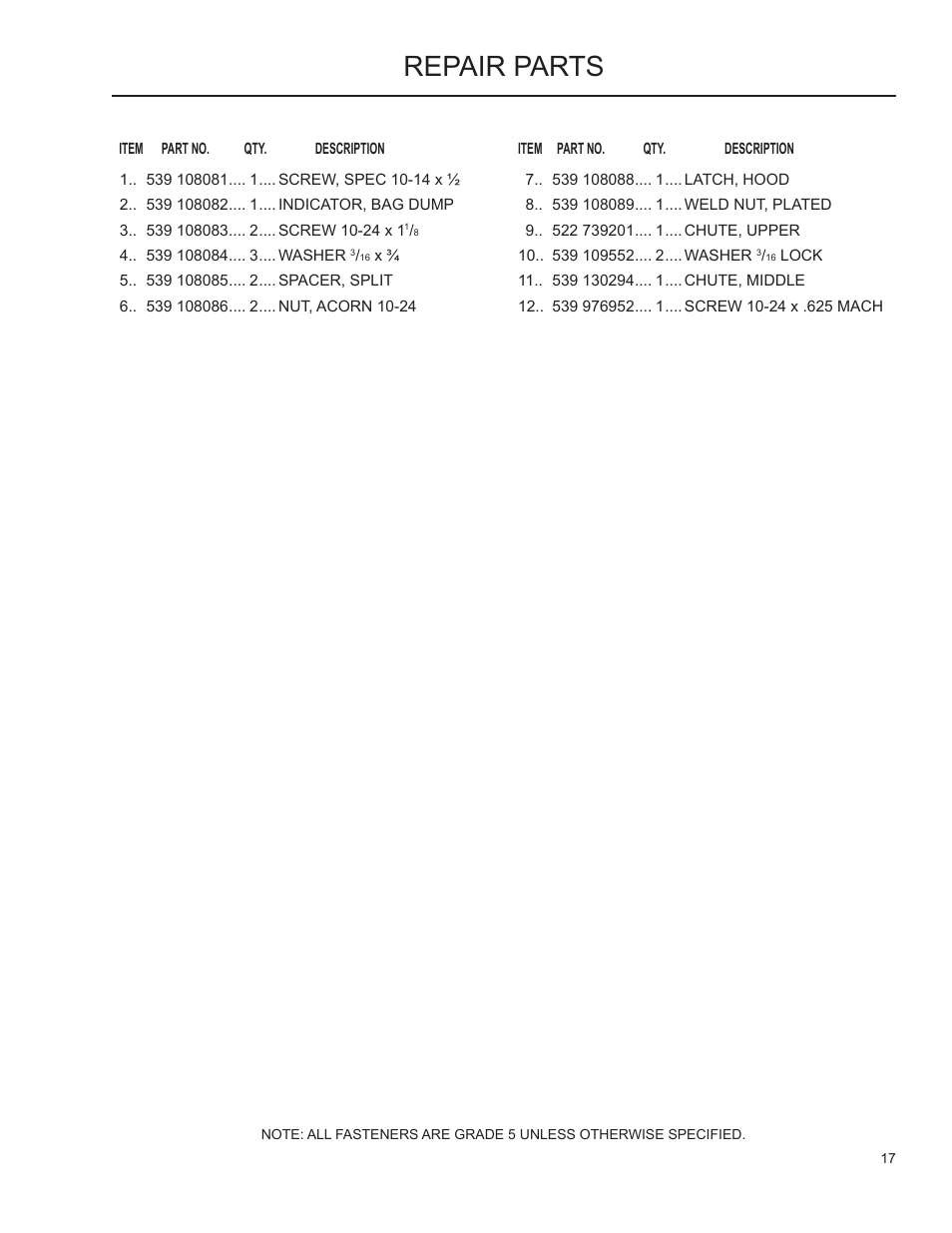Repair parts | Husqvarna Grass Catcher 2345 XLS User Manual | Page 16 / 21