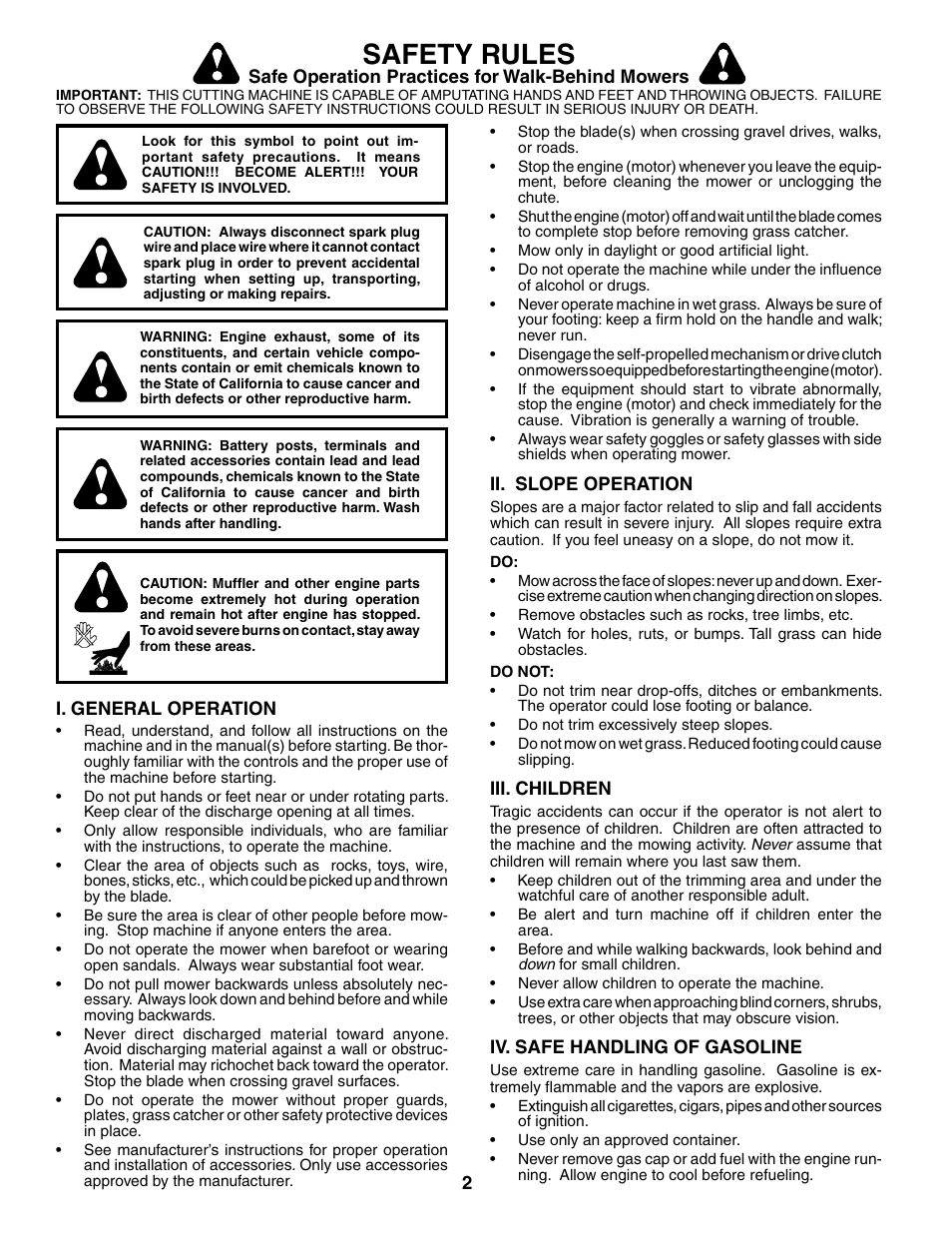 Safety rules | Husqvarna 917.375361 User Manual | Page 2 / 20