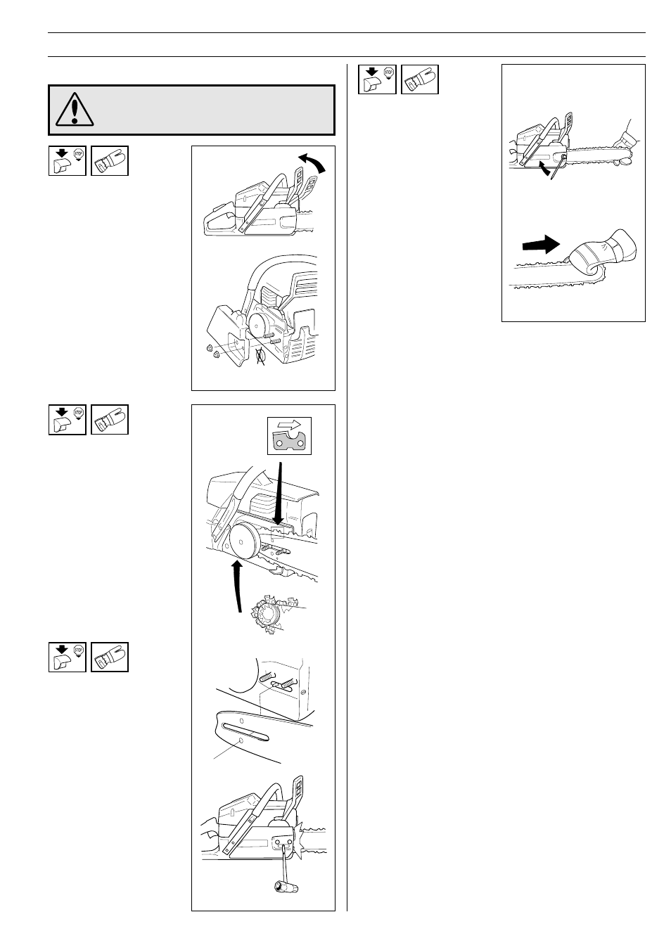 Assembly, Mounting guide bar and chain | Husqvarna 355 User Manual | Page 25 / 36