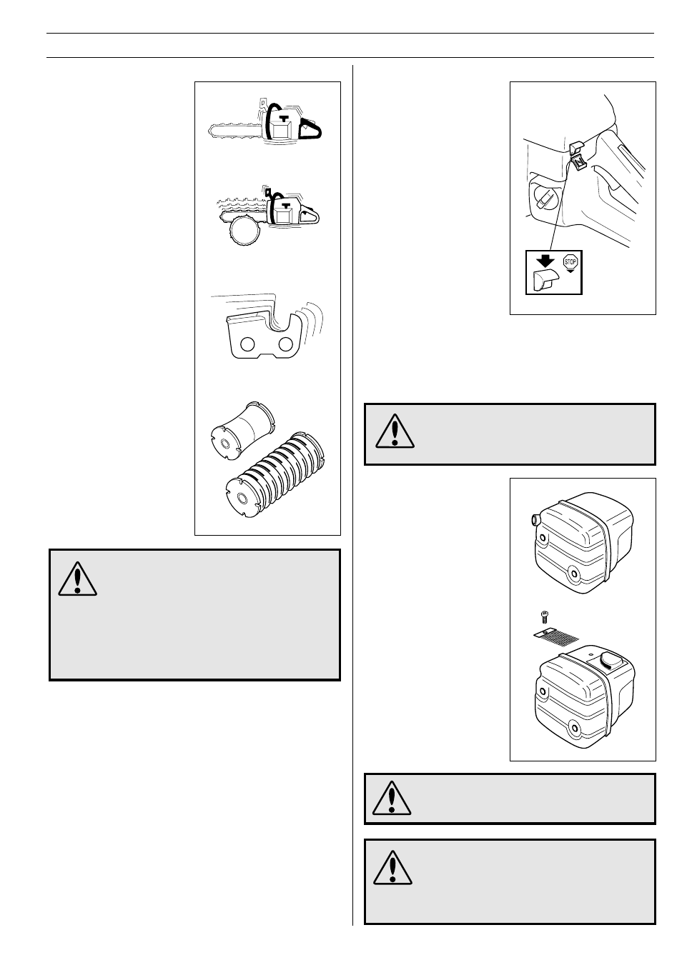 Safety instructions, 6 stop switch, 7 muffler | 5 vibration damping system | Husqvarna 355 User Manual | Page 7 / 36