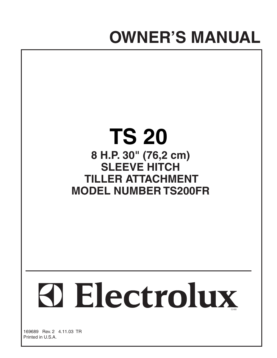 Husqvarna TS200FR User Manual | 18 pages